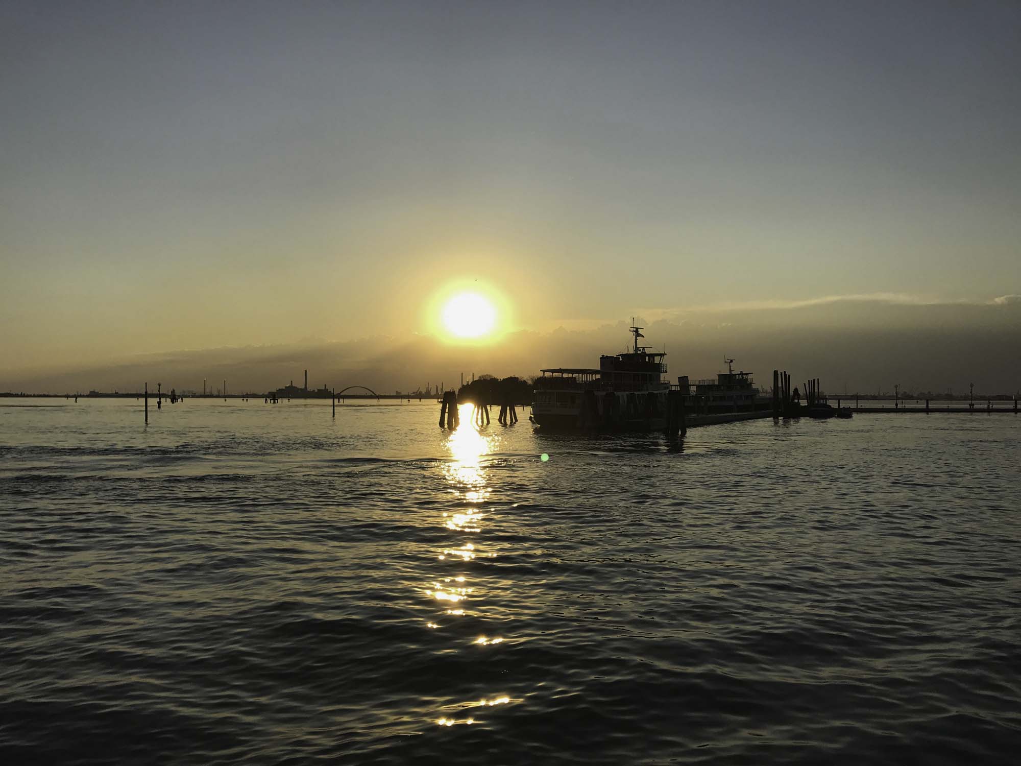 Sonnenuntergang in der Lagune von Venedig